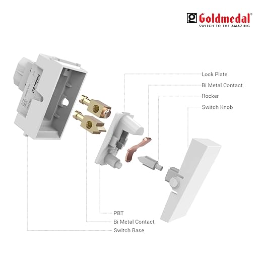 Goldmedal Air Aero 10A One Way Push Button Switch | White