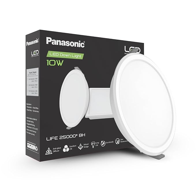 Panasonic 10W LED Downlight – Cool White 6500K, Bright, Slim & Energy Efficient