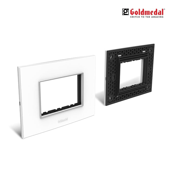 Goldmedal Air A3 3 Module Cover Plate | White Modular Switch Plate
