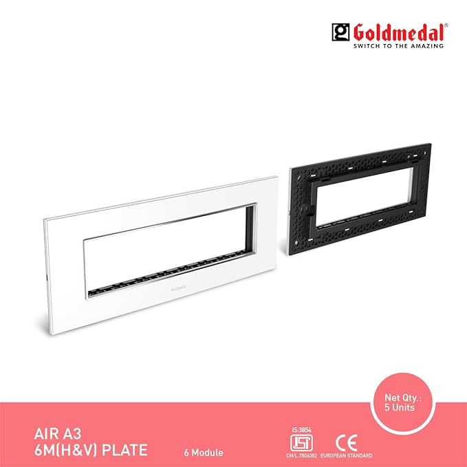 Goldmedal Air A3 6M Cover Plate – White Modular Switch Plate