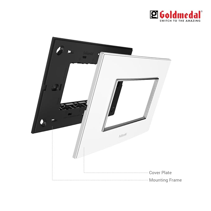 Goldmedal Air A3 4 Module Cover Plate | White Modular Switch Plate