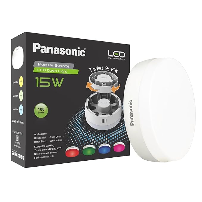 Panasonic 15W Modular Surface Light Round | Cool White 6500K LED Ceiling Light