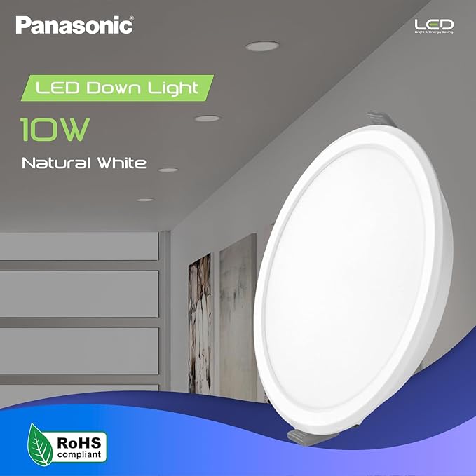 Panasonic 10W LED Downlight – Cool White 6500K, Bright, Slim & Energy Efficient