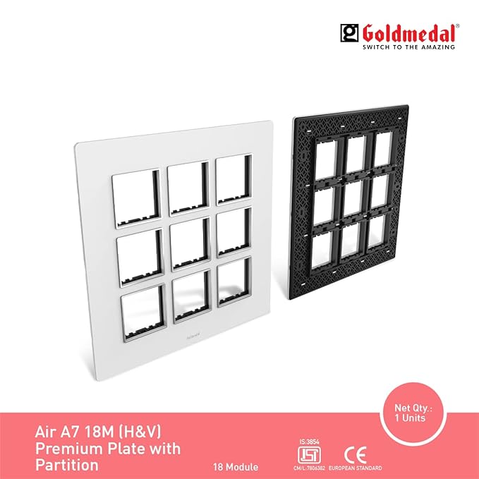 Goldmedal Air A3 18M Cover Plate – White Modular Switch Plate