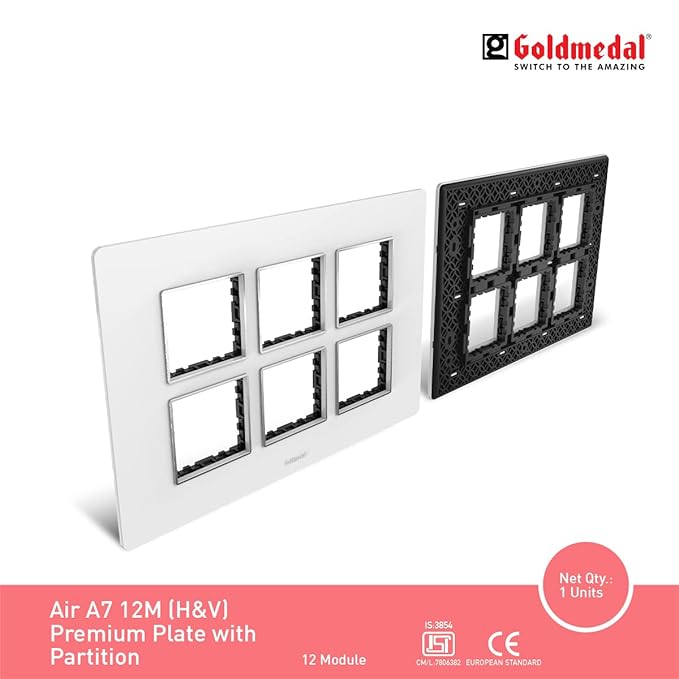 Goldmedal Air A3 12M Cover Plate – White Modular Switch Plate