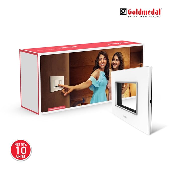 Goldmedal Air A3 4 Module Cover Plate | White Modular Switch Plate