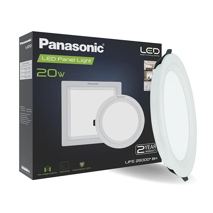 20W LED Panel Light – Integrated Driver | Round | Cool White 6500K | Slim and Energy Efficient