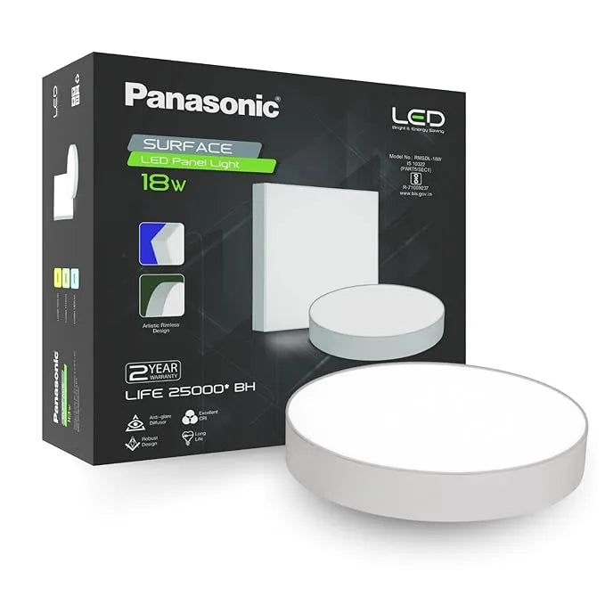 Panasonic 18W LED Surface Panel – Cool White 6500K, High Brightness, Slim & Energy Efficient