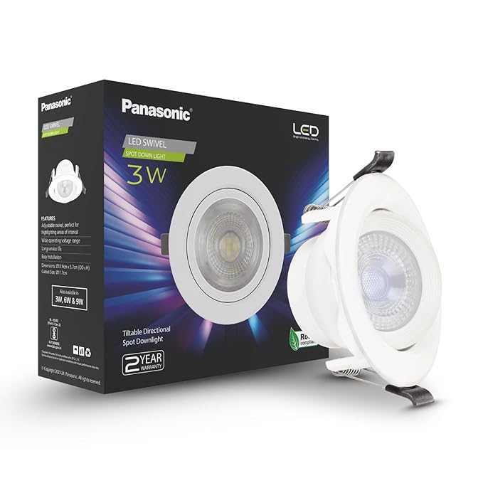 Panasonic 3W Cool White LED Spot Light Moving | Energy Efficient Accent Lighting