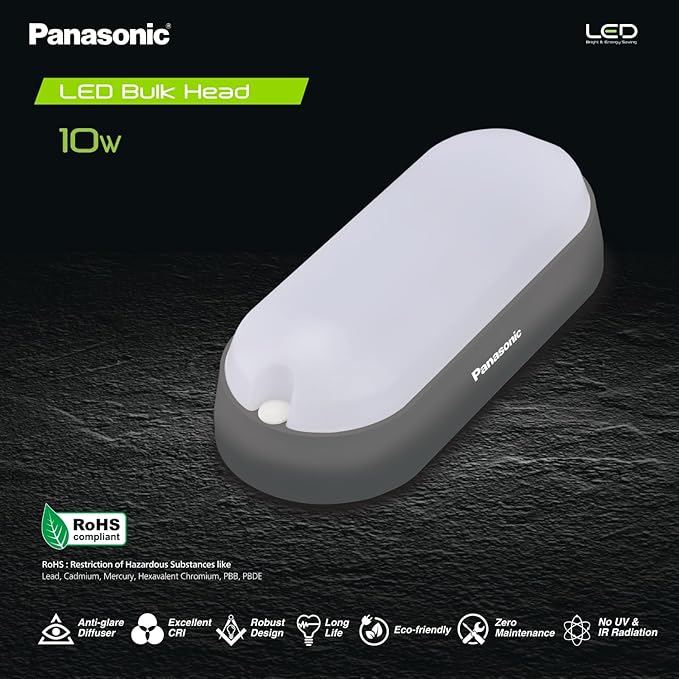 Panasonic 10W Bulkhead Light – Cool White 6500K, Durable, Bright & Weather-Resistant