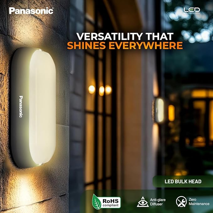Panasonic 10W Bulkhead Light – Cool White 6500K, Durable, Bright & Weather-Resistant
