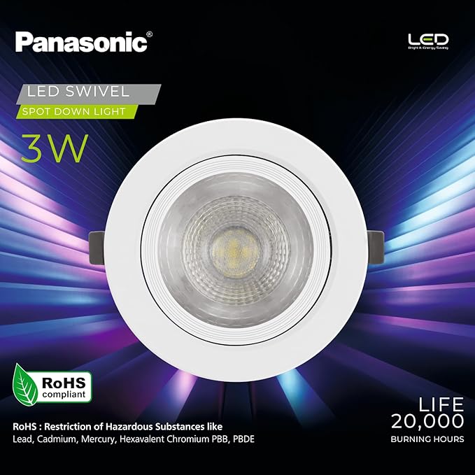 Panasonic 3W Cool White LED Spot Light Moving | Energy Efficient Accent Lighting