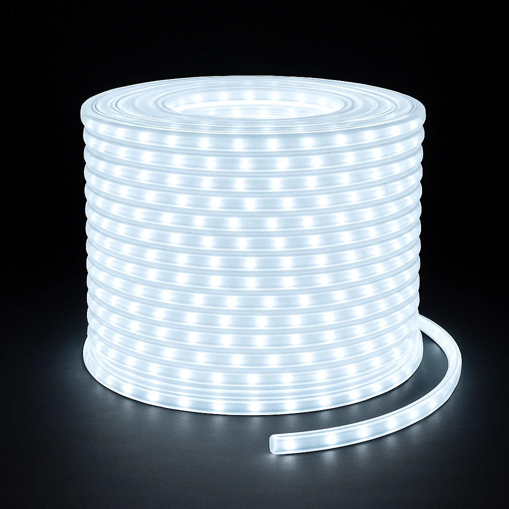 Cool White 6500K LED Rope 50M | Energy Efficient Outdoor & Indoor Lighting