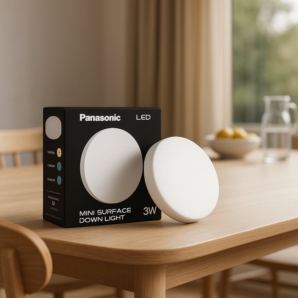 Panasonic 3W Mini Surface Downlight – Cool White 6500K, Compact