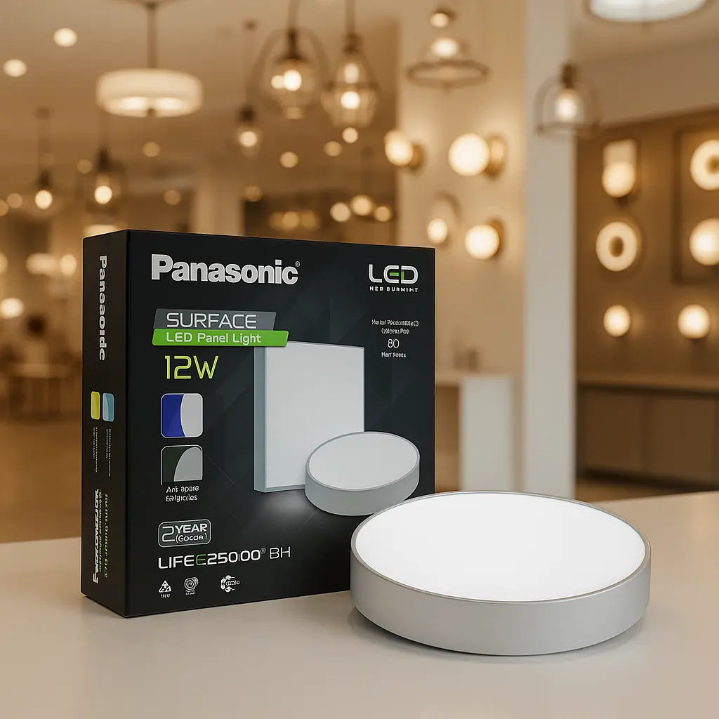 Panasonic 12W LED Surface Panel – Cool White 6500K, Slim, Bright & Energy Efficient