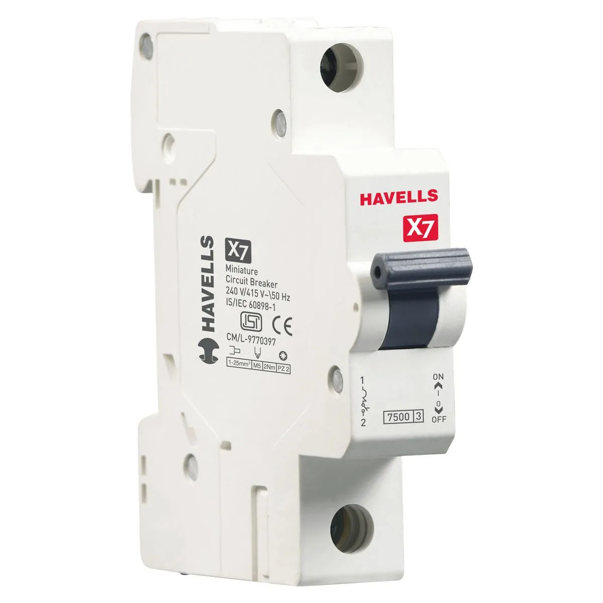 Havells X7 Single Pole MCB | Miniature Circuit Breaker for Overload & Short Circuit Protection